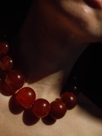 Stone Necklace - Carnelian Red