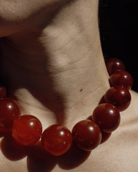 Stone Necklace - Carnelian Red
