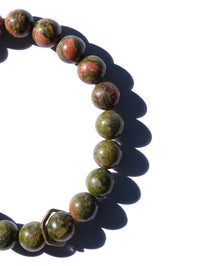 Stone Bracelet - Unakite Jasper 8mm