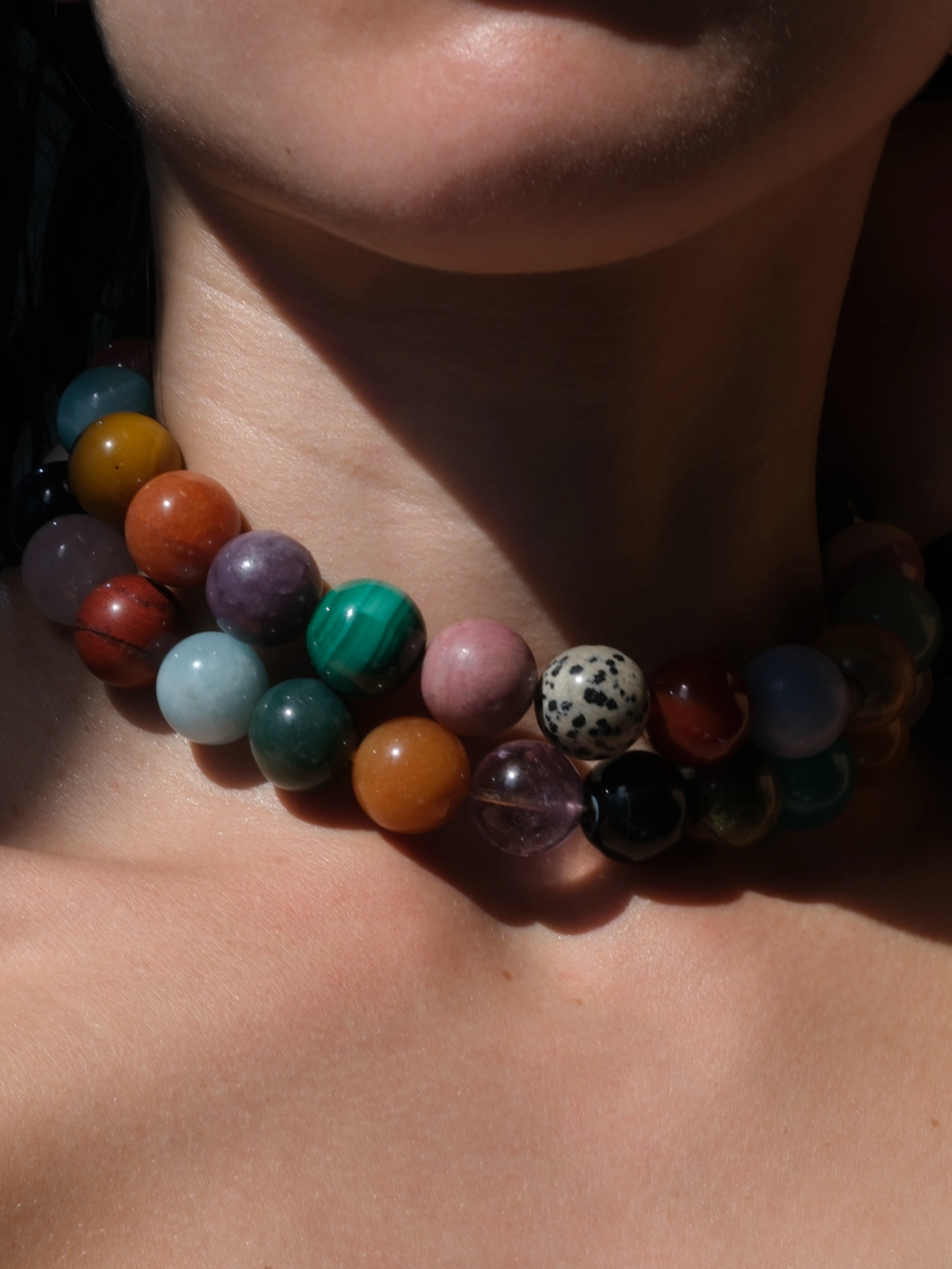 Stone Necklace - Double Choker 16mm