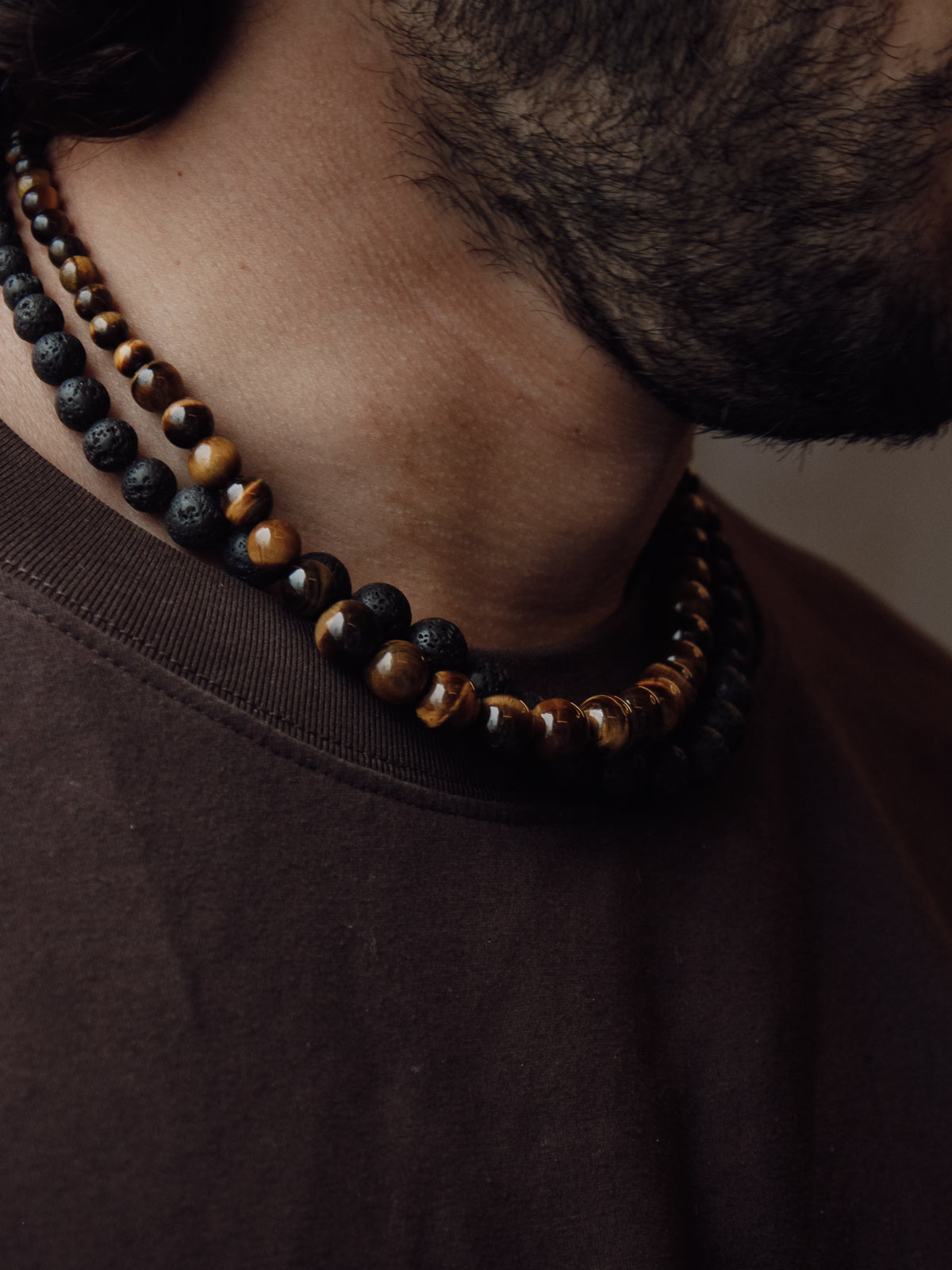 Stone Necklace - Lava Stone Graduated
