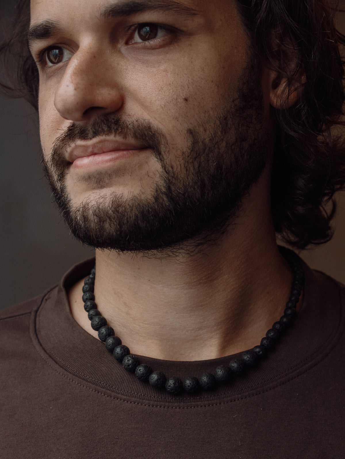 Stone Necklace - Lava Stone Graduated