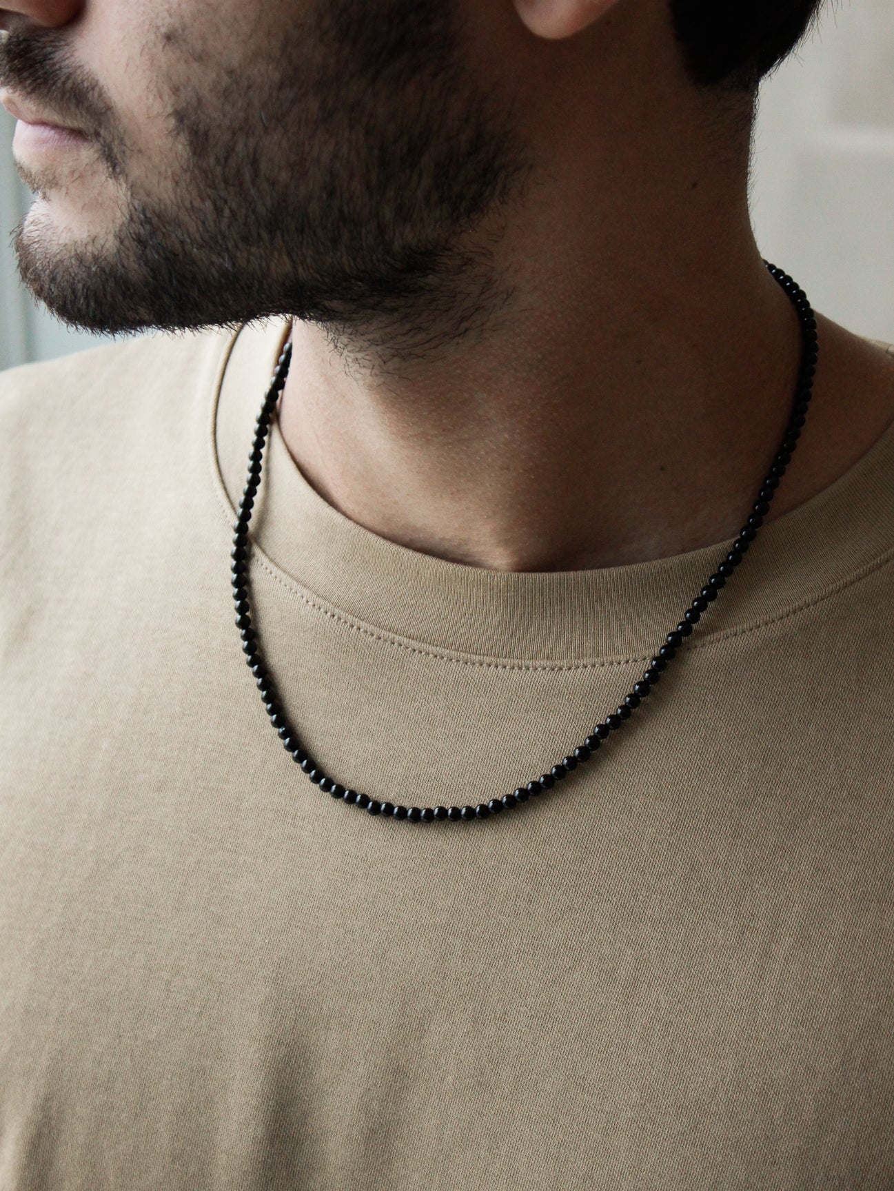Stone Necklace - Onyx 4mm