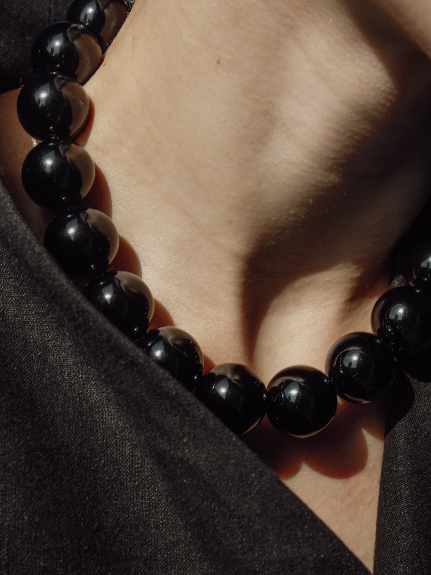 Stone Necklace - Onyx Negro 20mm