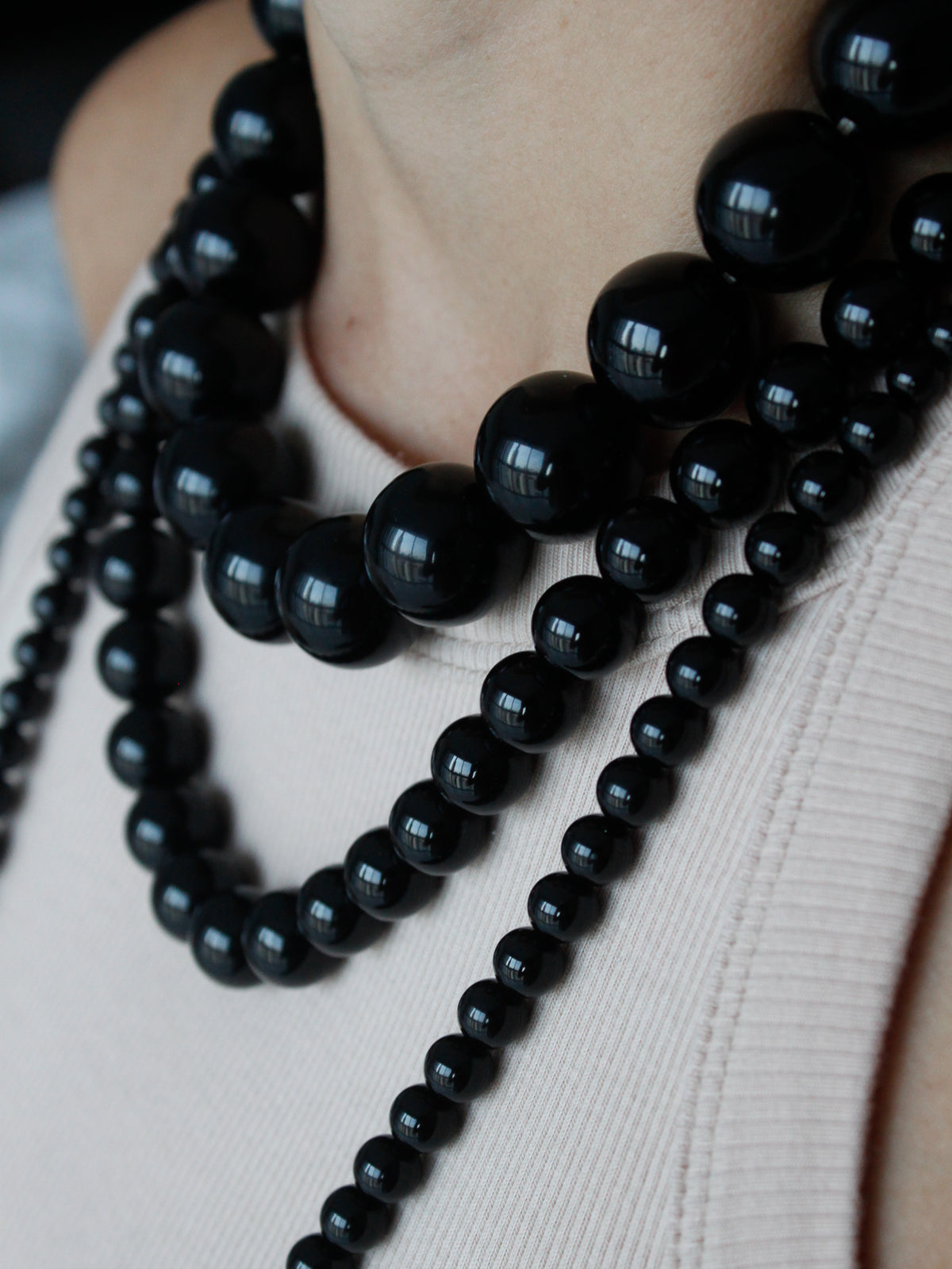 Stone Necklace - Onyx Negro 20mm