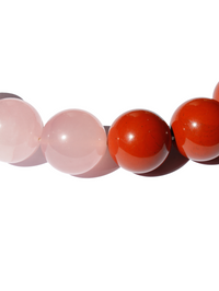 Stone Necklace - Red Jasper Meets Rose Quartz