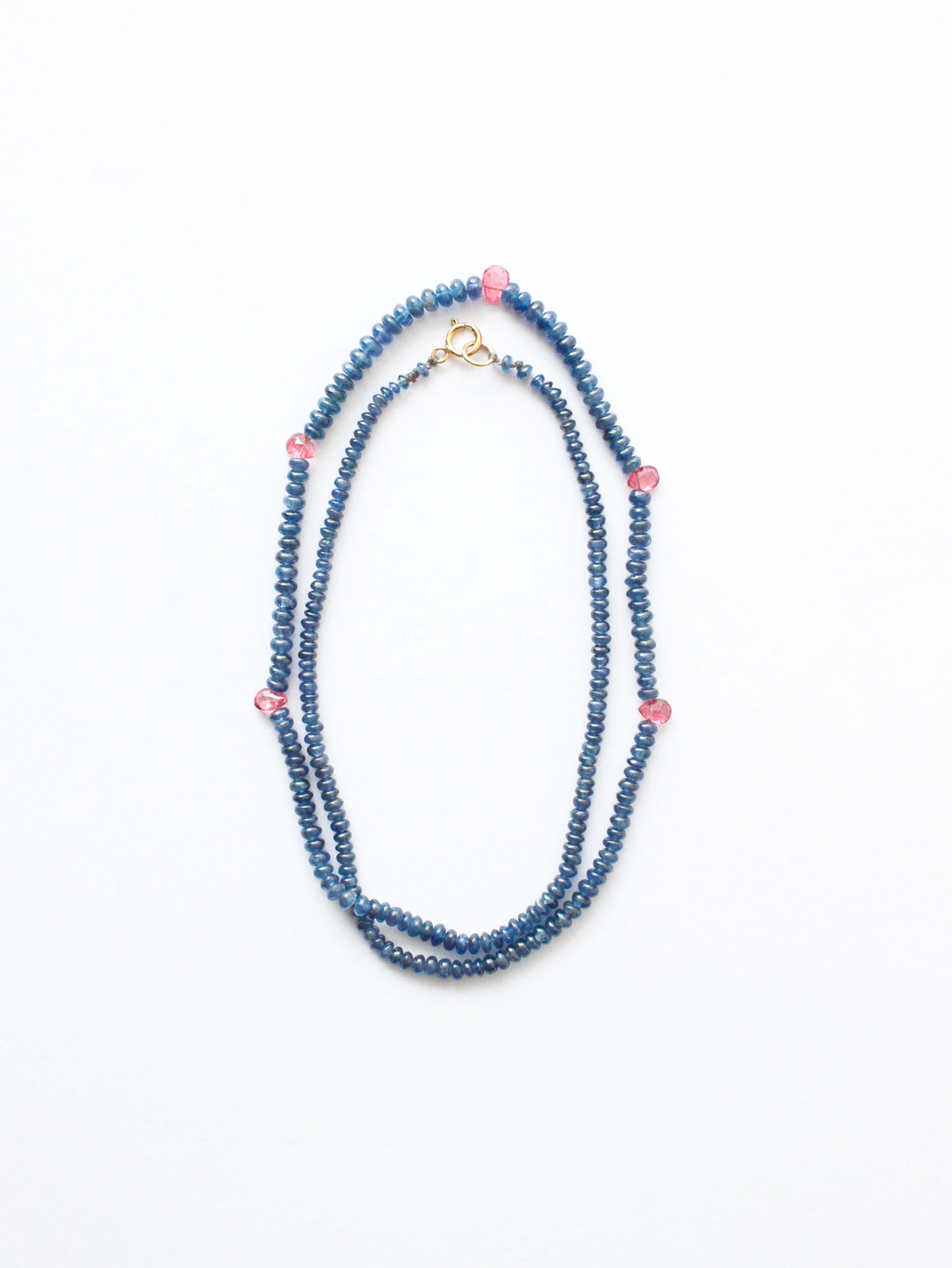 Stone Necklace - Blue Sapphire and Pink Tourmaline