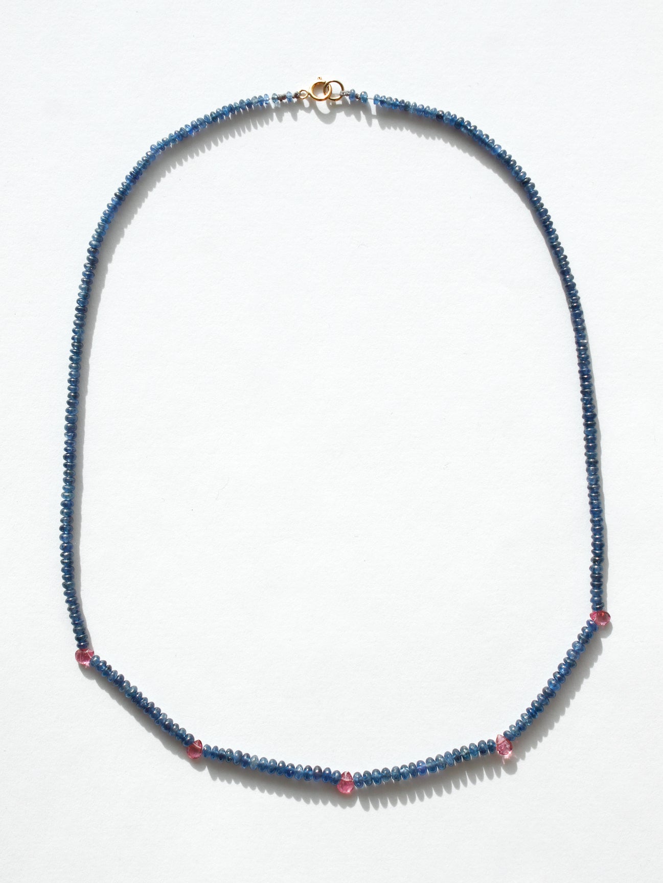 Stone Necklace - Blue Sapphire and Pink Tourmaline