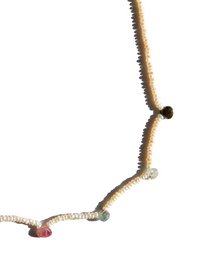 Stone Necklace - Seed Pearls and Tourmalines