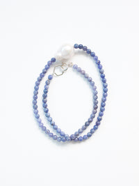 Stone Necklace - Tanzanite + Pearl