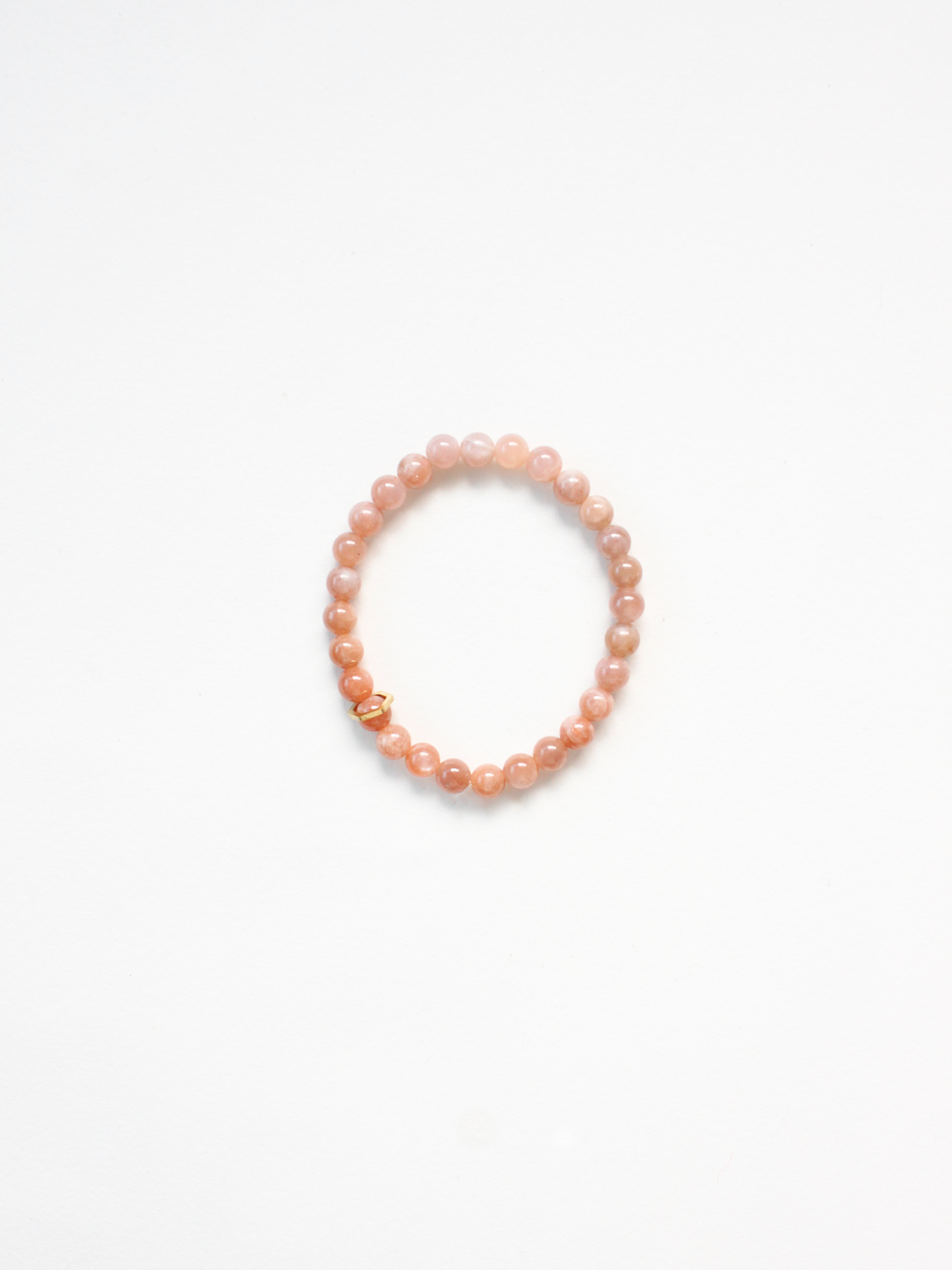 Stone Bracelet - Peach Moonstone 6mm