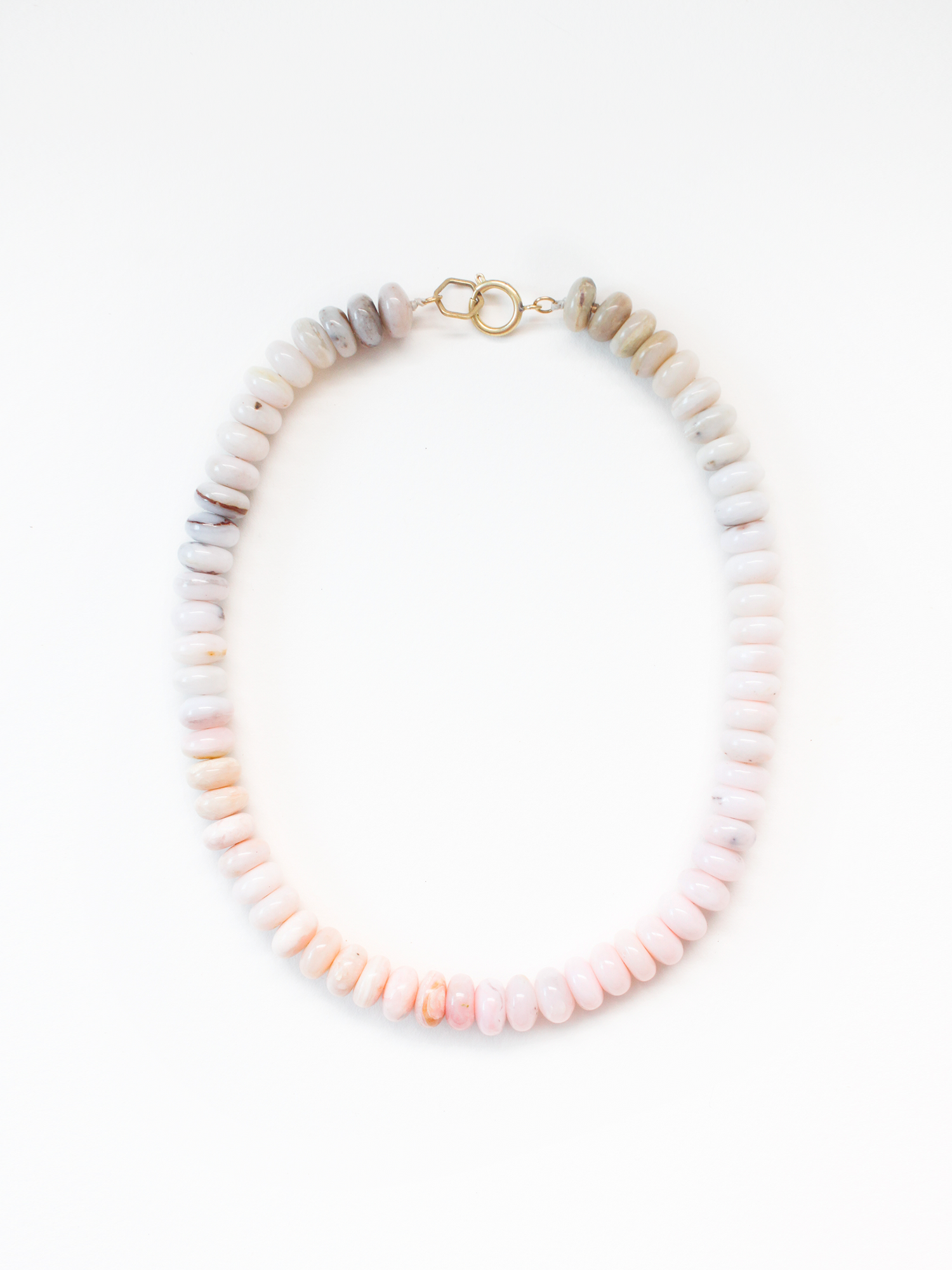 Stone Necklace - Pink Opal Rondelle