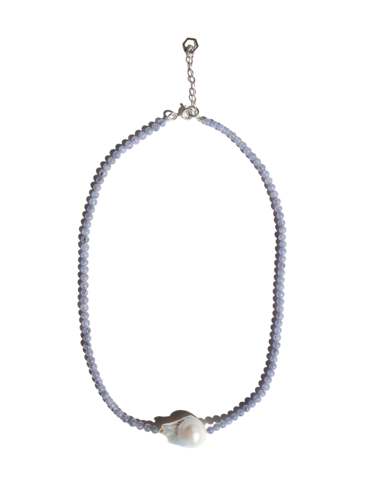 Stone Necklace - Tanzanite + Pearl