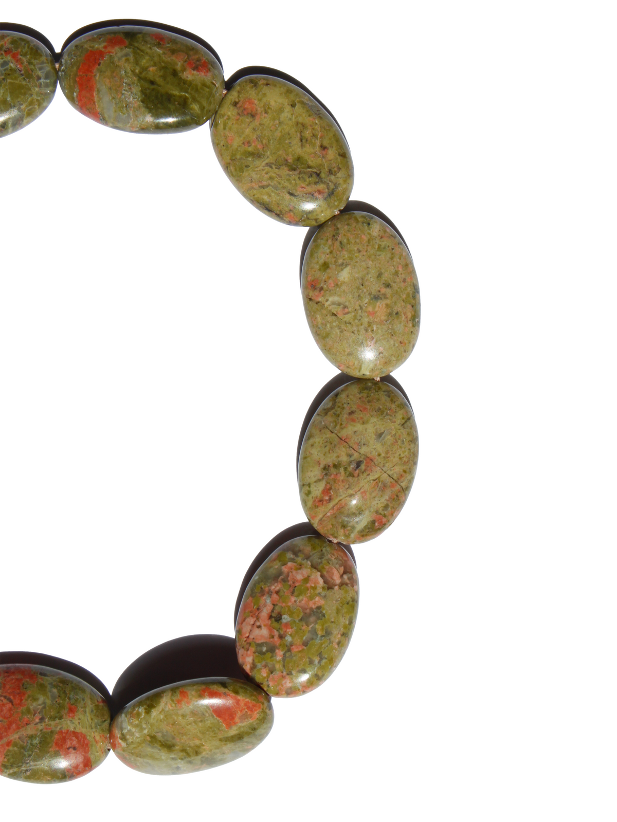 Stone Necklace - Unakite Ovals Choker