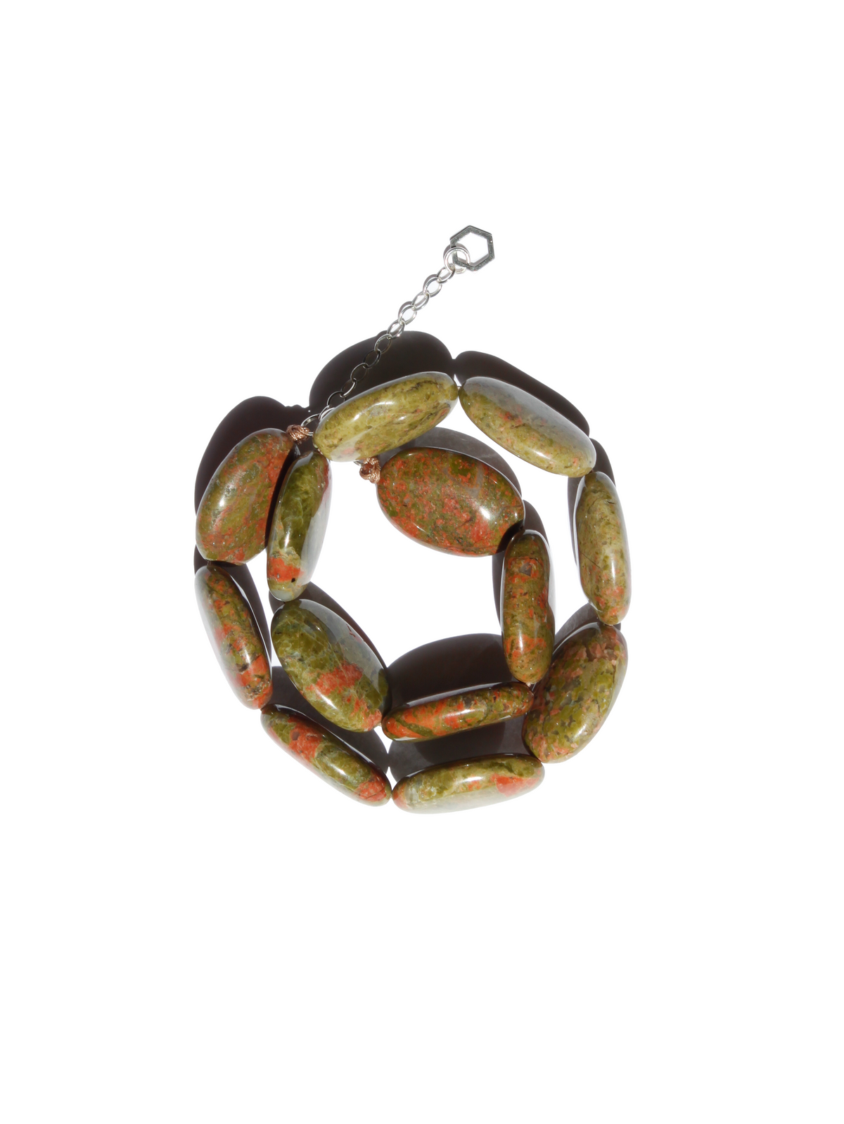 Stone Necklace - Unakite Ovals Choker