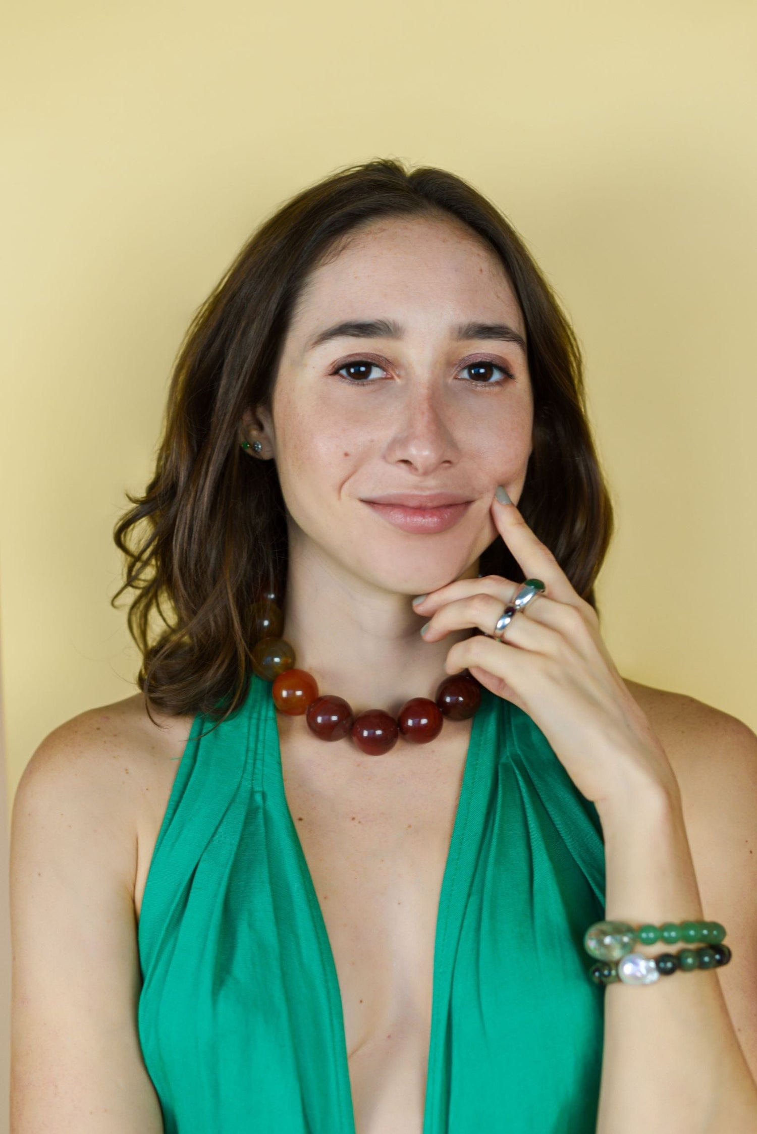 Stone Necklace - Carnelian Red